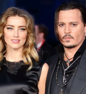Johnny Depp with his ex-wife Amber Heard